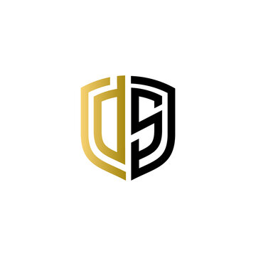 ds shield logo design vector icon