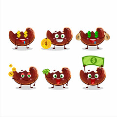 Lingzhi mushroom cartoon character with cute emoticon bring money