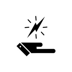 Hand holding solar power energy services.