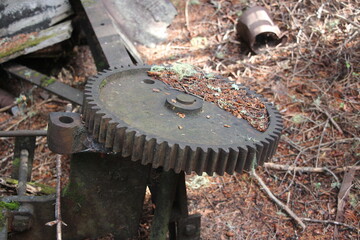 An old forestry steam engine off the Allagash River