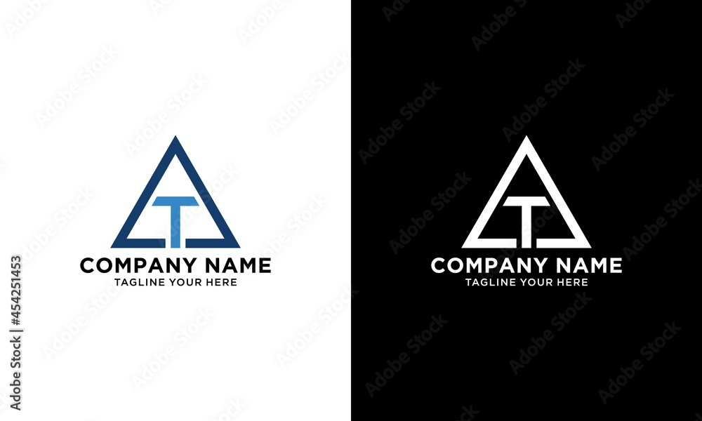 Wall mural triangle letter t geometric line logo design vector template.