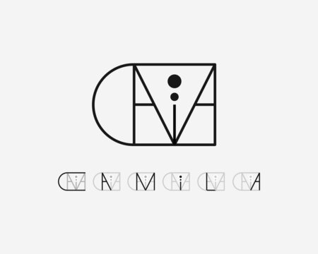 logo name Camila usable logo design for private logo, business name card web icon, social media icon