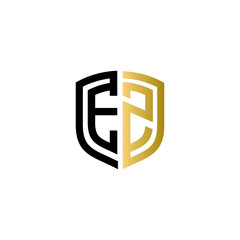 ez shield logo design vector icon