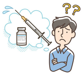 ワクチンに対して疑問がある男性