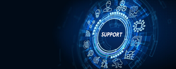 Business, Technology, Internet and network concept. Technical Support Center customer service.