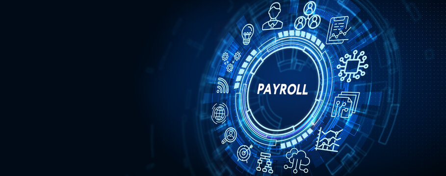 The concept of business, technology, the Internet and the network. virtual screen of the future and sees the inscription: Payroll