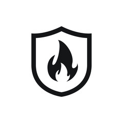 Shield fire icon design vector illustration