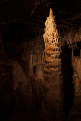 Detail of the stalagmite in the cave. 