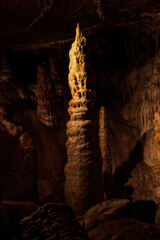 Detail of the stalagmite in the cave. 