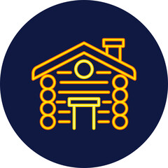 cabin neon icon