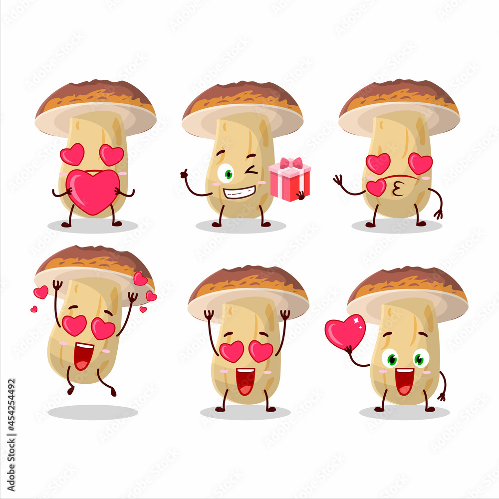 Canvas Prints New cep mushroom cartoon character with love cute emoticon