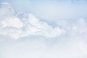 White fluffy cloud texture, big soft light blue cumulus clouds closeup, overcast sky background, beautiful cloudscape skies backdrop, sunny cloudy heaven view, cloudiness weather landscape, copy space
