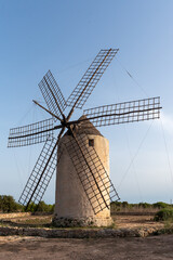 Fototapeta na wymiar Old mill of La Mola in Formentera, Spain