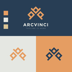 Fototapeta premium Logo Abstract design, monogram icon, square shape unique or letter a abstract.