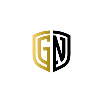 gn shield logo design vector icon