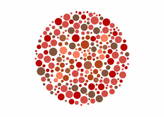 Vector graphic of Color blind test design. The Letter W cunningly hid inside an Ishihara inspired design.