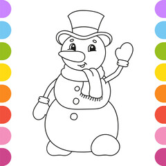 Coloring book for kids. Cartoon character. Vector illustration. Black contour silhouette. Isolated on white background.