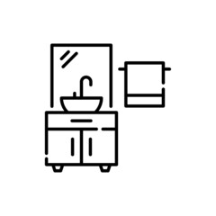 Bathroom hygiene vector outline icon style illustration. EPS 10 file