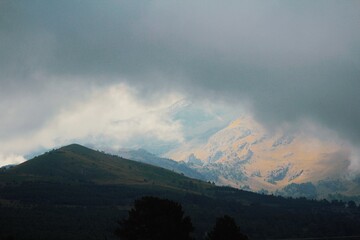 clouds in the mountains