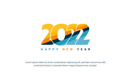 2022 happy new year colorful. Cover of business diary for 2022with wishes. Brochure design template, card, banner.