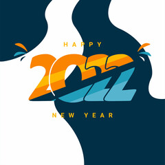 Happy new year 2022. Cover of business diary for 2022with wishes. Brochure design template, card, banner.