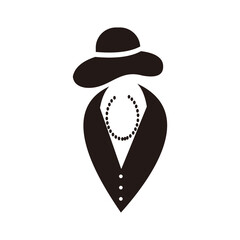 Lady graphic icon. Woman in hat