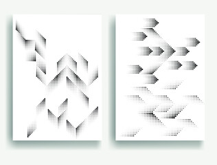Modern minimal posters .Linear halftone dots Design .elements for your design. vector illustration