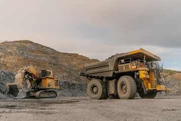 Mining machinery during ore loading