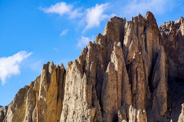 Amazing Rock Formations at Dhankar Monastery at Lahaul Spiti Region in the state of Himachal Pradesh India.