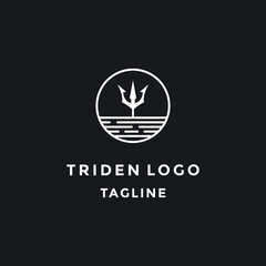 trident an water logo vector design template - obrazy, fototapety, plakaty