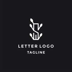 Letter S Leaf logo design vector design template