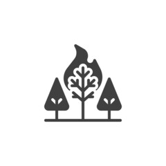 Fototapeta premium Wildfire in forest vector icon