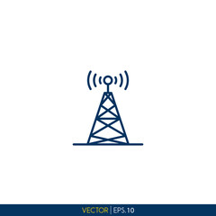 broadcast, transmitter antenna icon design vector illustration
