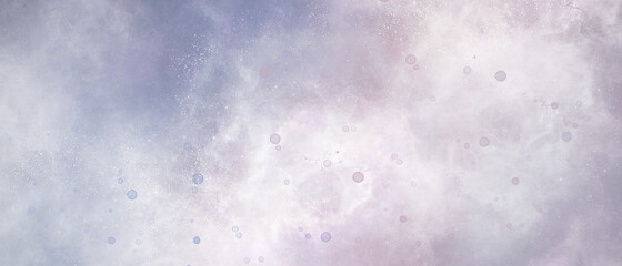 ふわふわ質感の抽象背景）紫のグラデーション　金粉　雲　曇り　ナチュラル　泡　幻想的　バナー