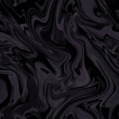 Luxury dark fabric seamless texture. Liquid wave folds silk. Smooth elegant satin material with wrinkles and creases. Abstract black background from curved soft lines. Illustration