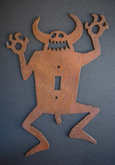 traditional american ethnic sculpture of a devil
