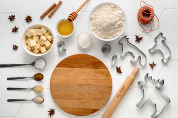 ingredients for making gingerbread cookies