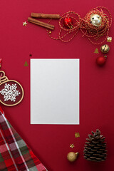 white sheet letter flatley Burgundy background new year