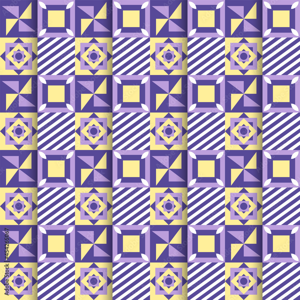 Poster colorful abstract geometrical pattern background in square shape.