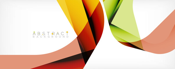 Minimal abstract background - color overlapping shapes on white with shadow lines. Vector Illustration For Wallpaper, Banner, Background, Landing Page