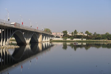 the bridge over the river