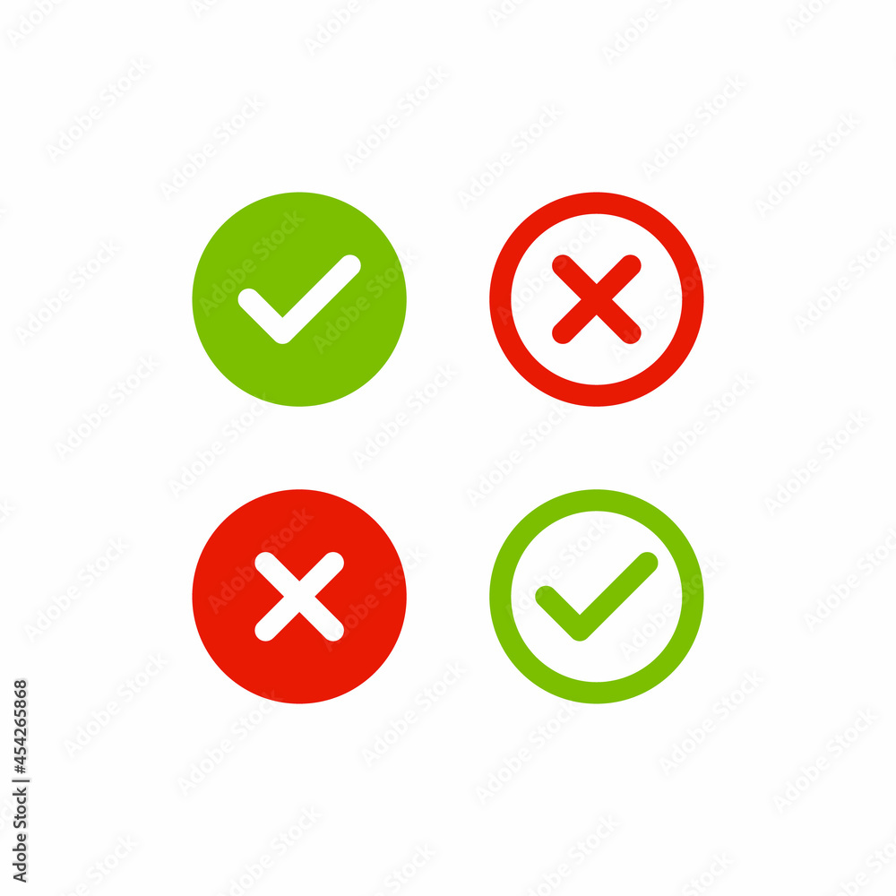 Aufkleber check mark icon vector. right and wrong symbol images