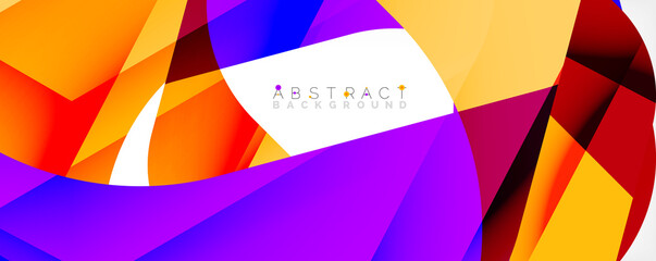 Geometric abstract background - multicolored abstract shapes on white. Vector Illustration For Wallpaper, Banner, Background, Landing Page