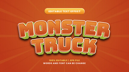 Monster truck editable text effect in modern 3d style © EkaRangga