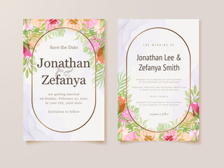 wedding invitation card floral template design