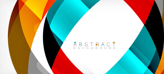 Obraz premium Geometric abstract background. Circle created with overlapping color shapes. Vector Illustration For Wallpaper, Banner, Background, Landing Page