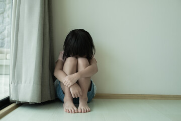 Children crying, little girl feeling sad, kid unhappy
