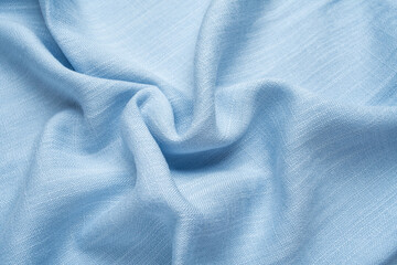 Light blue spring and summer linen blended fabric