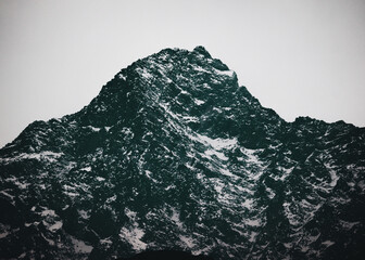 black and white snow mountain