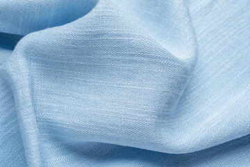 Light blue spring and summer linen blended fabric